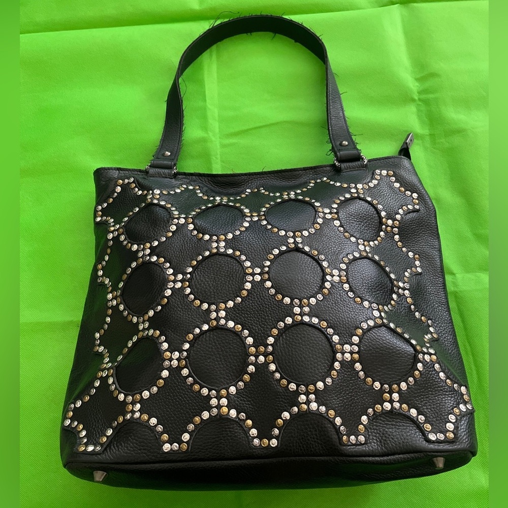 Montana west black leather studded purse